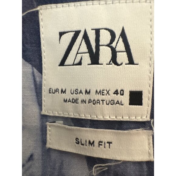 2/$30 ZARA Womens Medium Slim Fit Cotton Button-Up Shirt - Picture 4 of 11